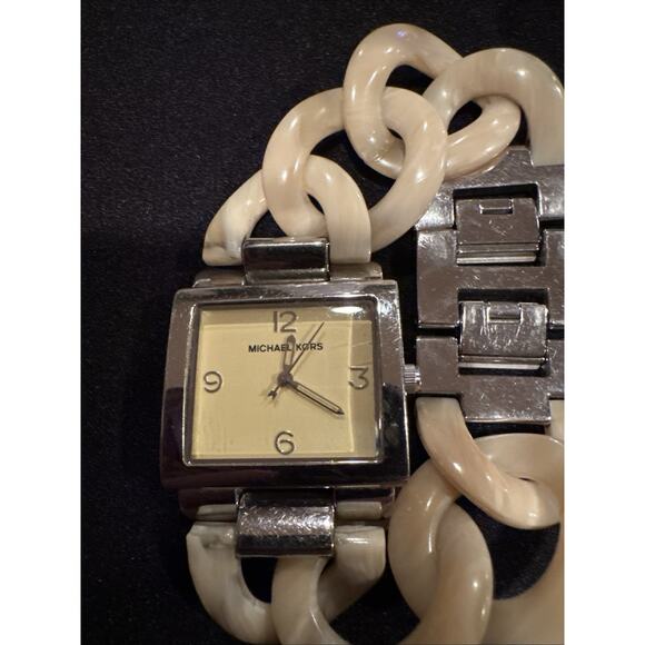 Michael Kors Stainless Steel Watch With Plastic Bracelet